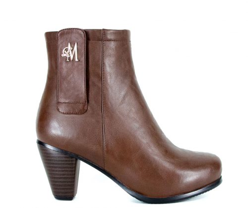 brown chunky heel boots made with vegan leather