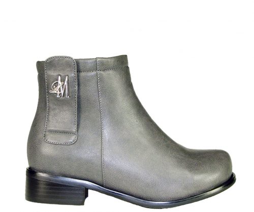 grey ankle boots made with vegan leather