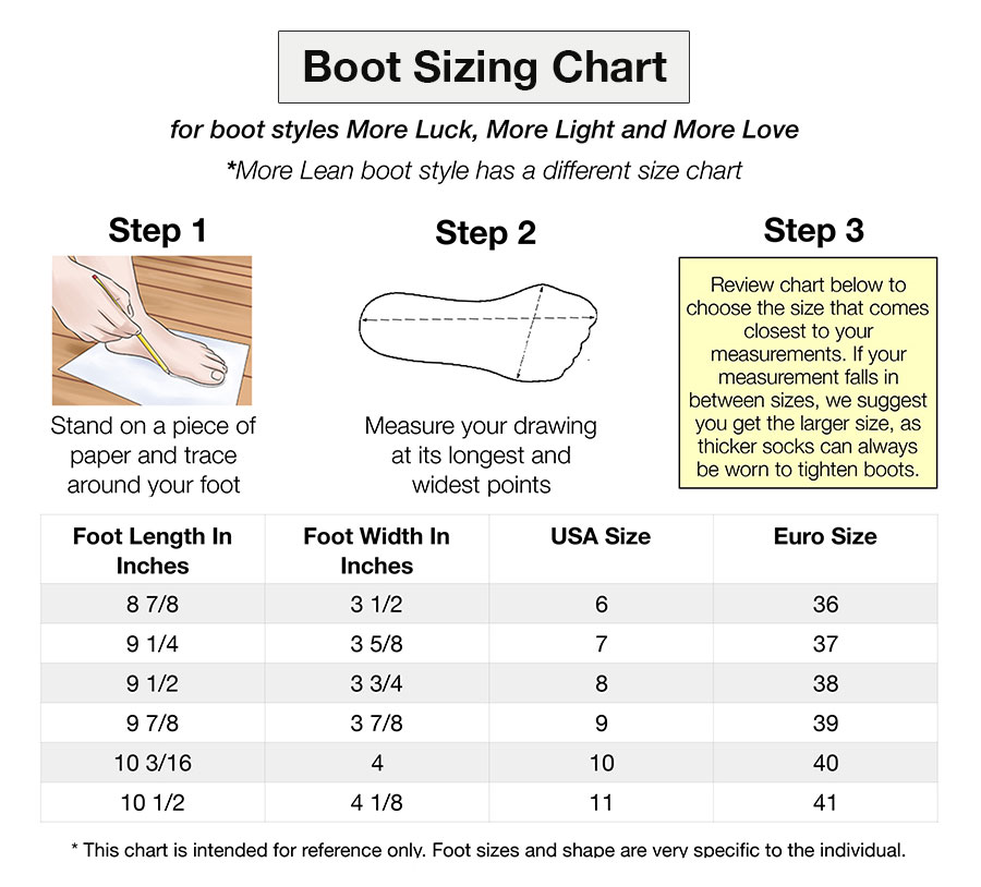boot sizing chart