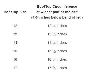 13 inch circumference boots